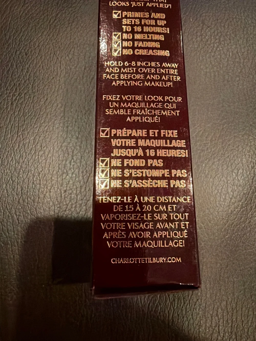 Charlotte Tilbury Airbrush Flawless Setting Spray - Burgundy & Gold